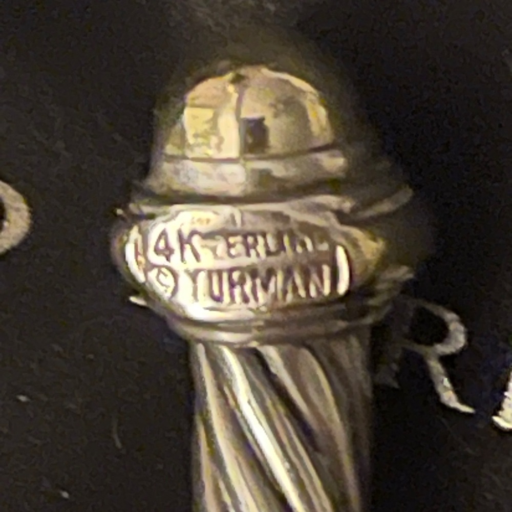 David Yurman Silver and Gold Cable Cuff - Picture 3 of 10